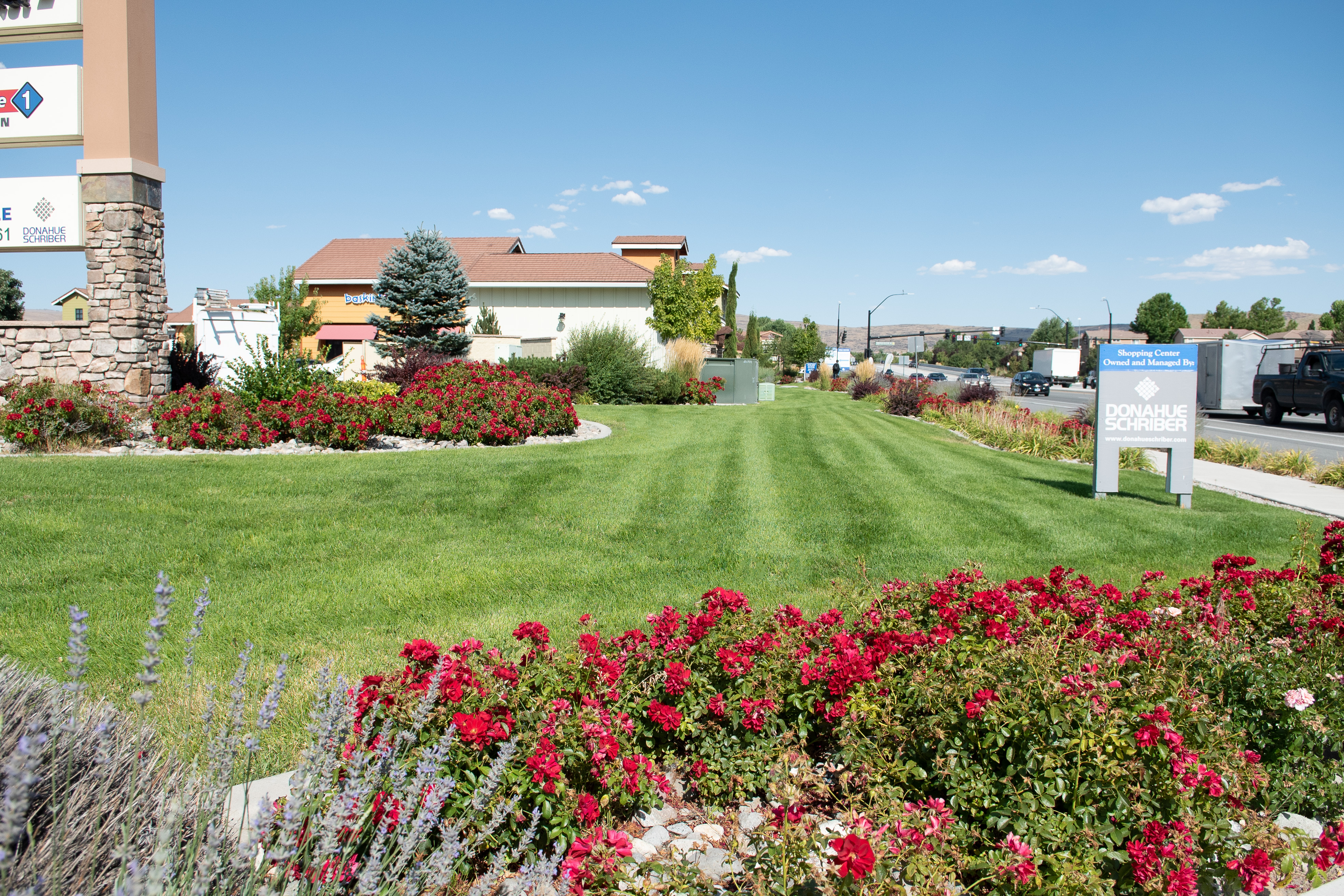 Maintained common area landscape at Pioneer Meadows